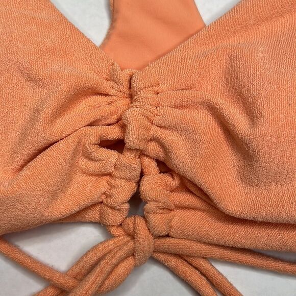 L*Space Dax Orange Terry cloth bikini top NWT size small - Picture 6 of 15